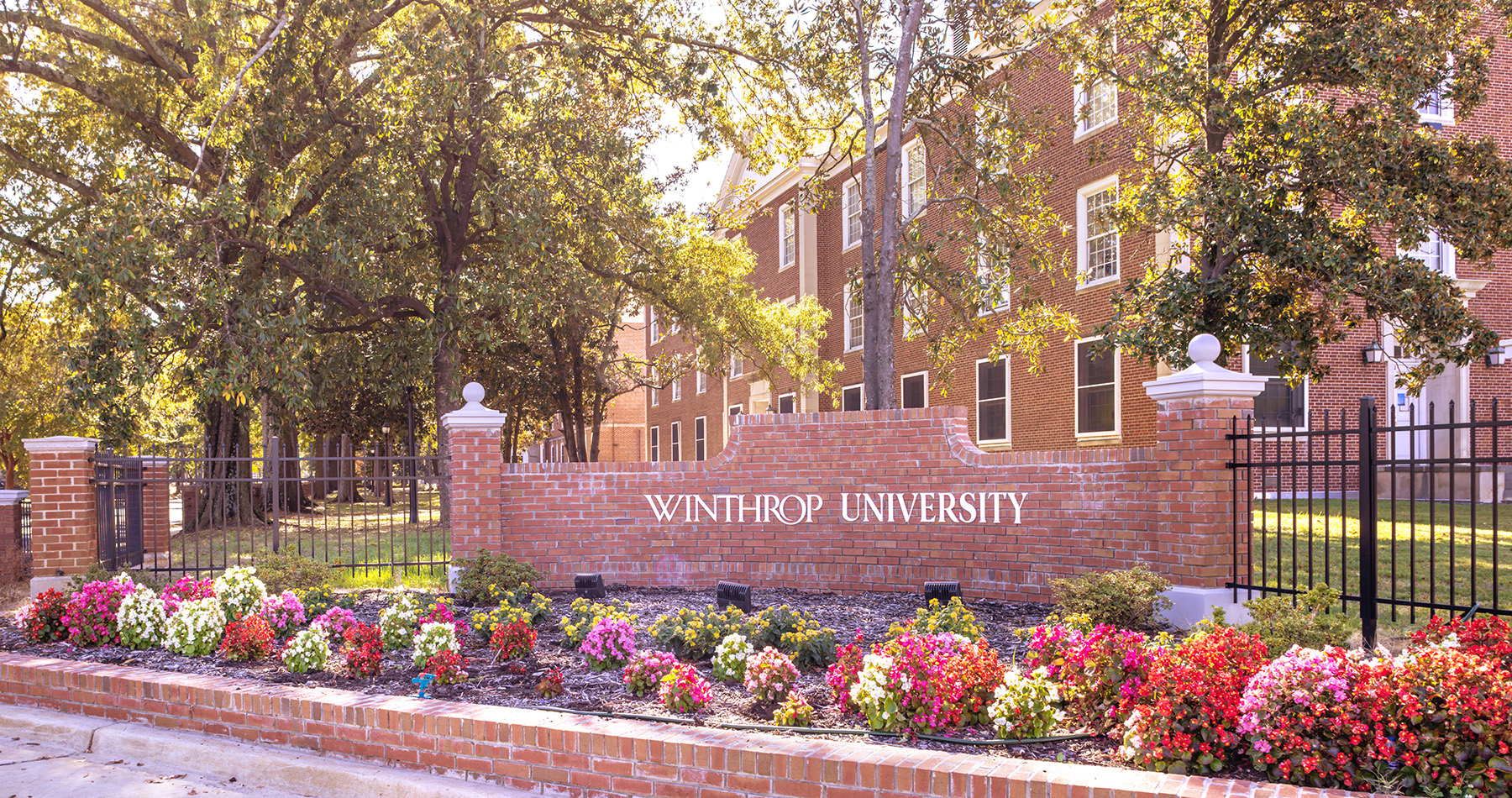 Winthrop University corner campus entrance