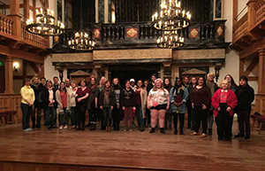 Students on stage at the American Shakespeare Center