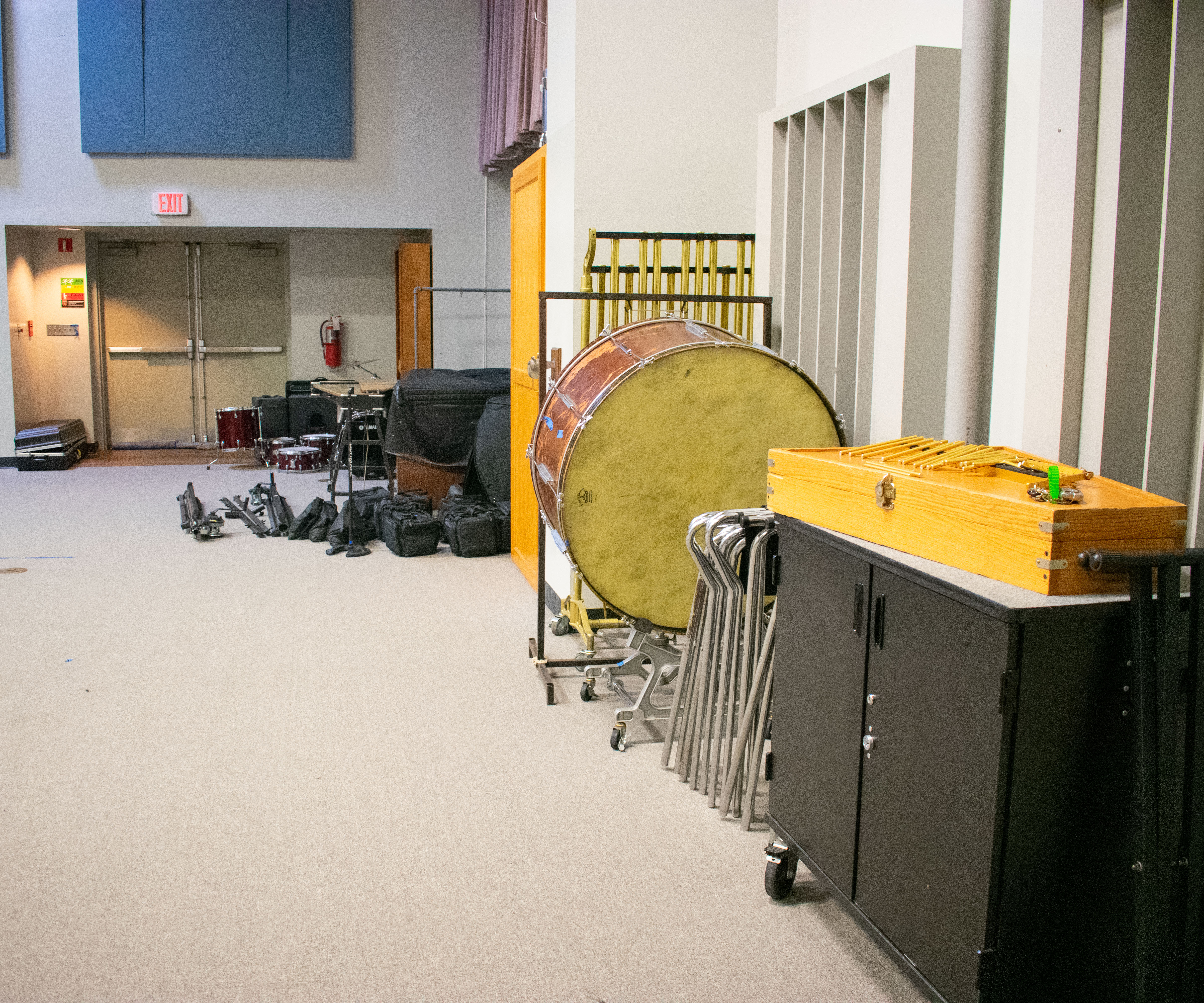 Music classroom and instruments