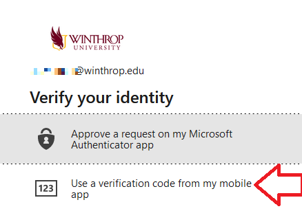User verification code from app