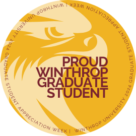 Yellow Proud Winthrop Graduate Student Pin