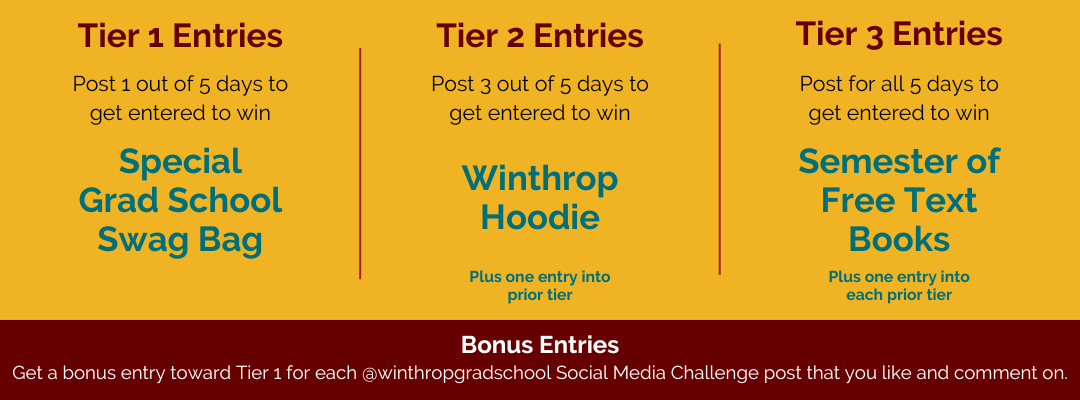 Tier 1 Entries - Swag Bag. Tier 2 Entries - Hoodie. Tier 3 Entries - Semester of Free
                     Text Books