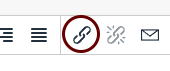 screenshot of the hyperlink icon on the toolbar