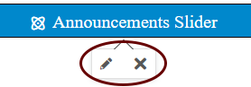 A screenshot of the blue placeholder bar with the pencil and delete icons circled