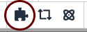 screenshot of the cms toolbar with the puzzle piece icon circled
