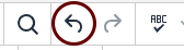 a screenshot of the toolbar with the undo button circled